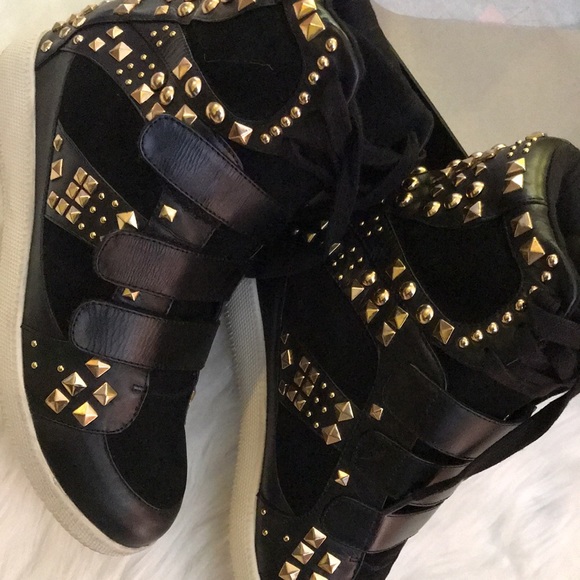 Sz 8 | Retro Madonna | Black & Gold Bootie | High Top Ankle Wedge 🔥 - Picture 10 of 12